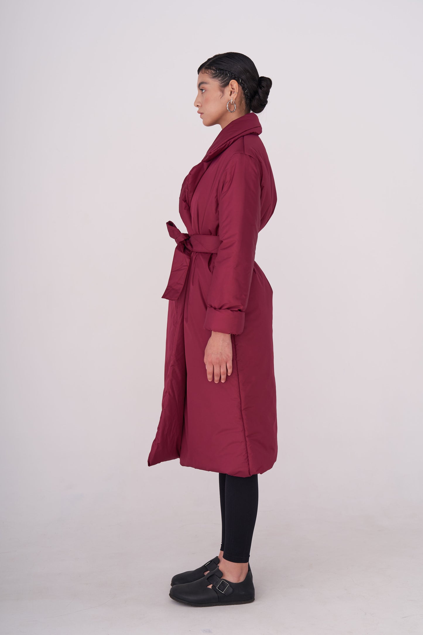 ELLE coat long in bordo