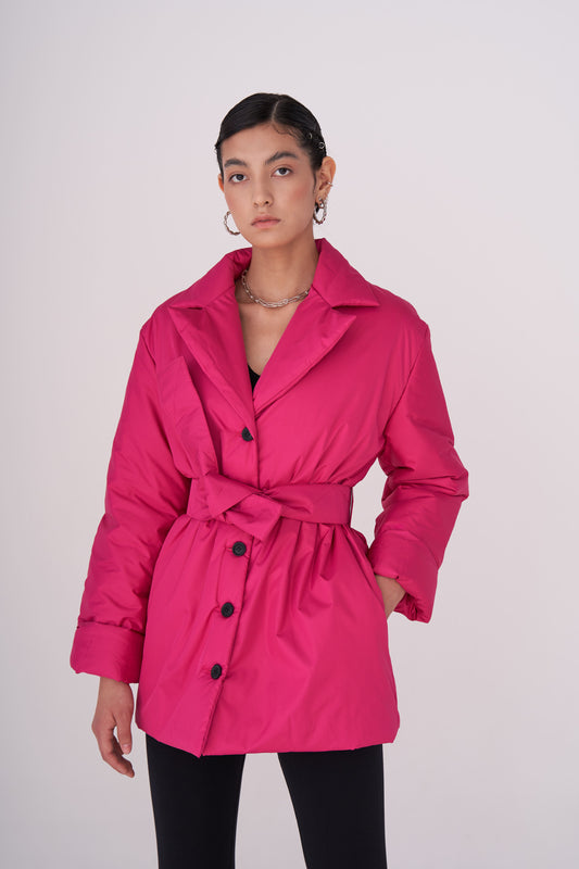 GAU coat short in fuchsia