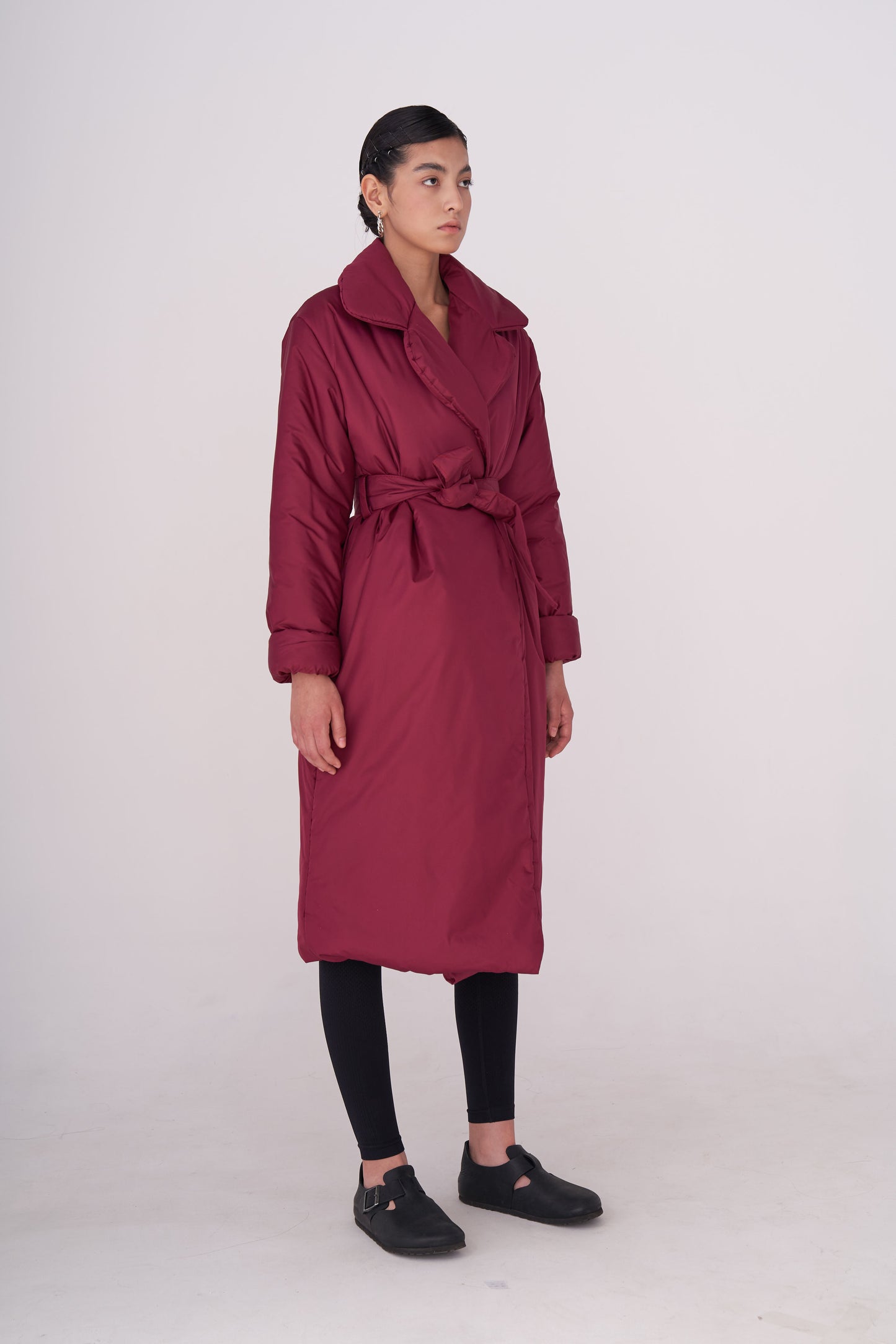 ELLE coat long in bordo