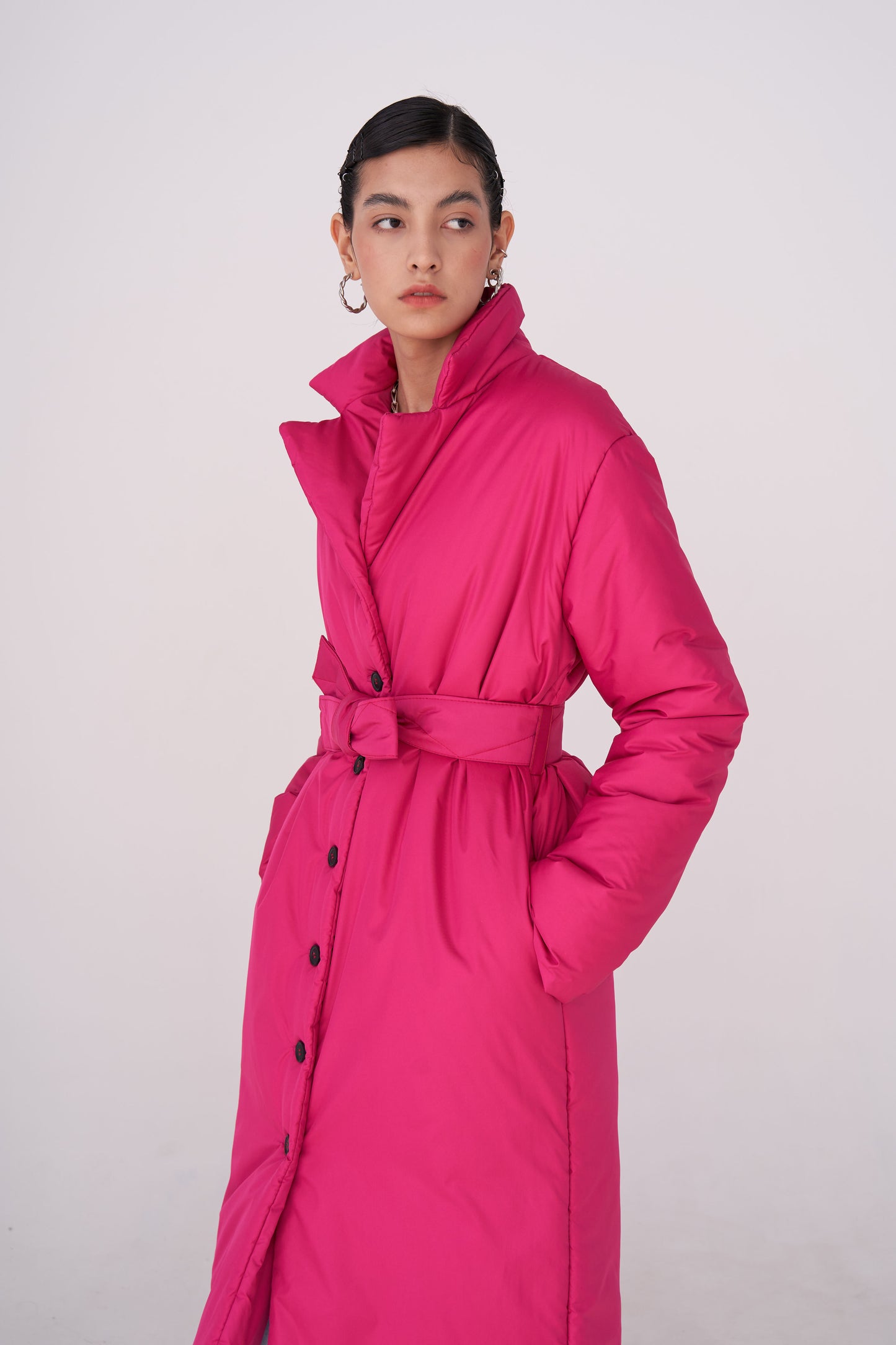 GAU coat long in fuchsia