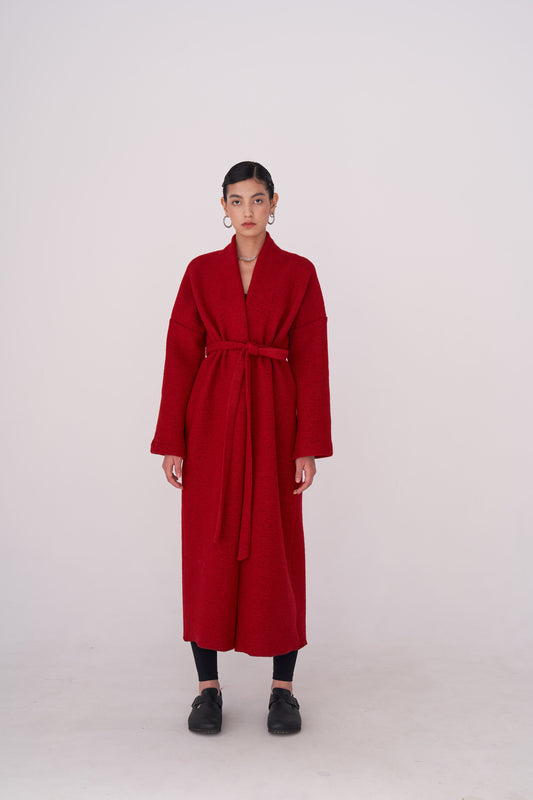 MUNI cardigan in red