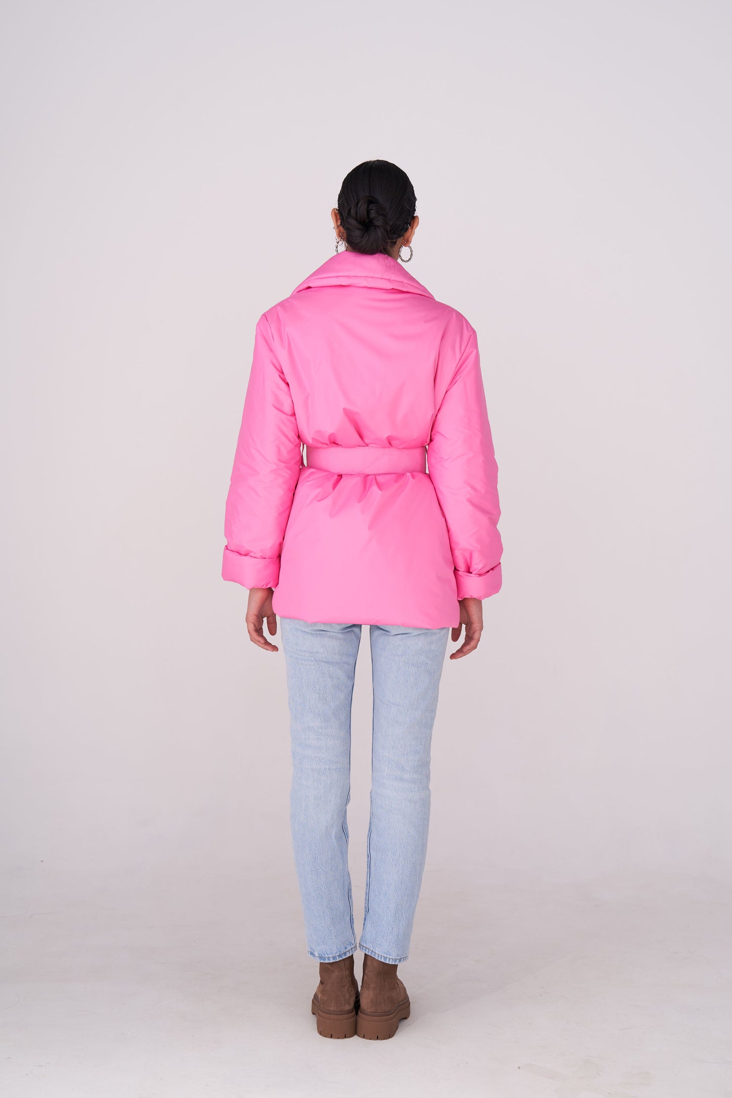 ELLE coat short in Barbie pink