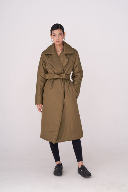 ELLE coat long in khaki