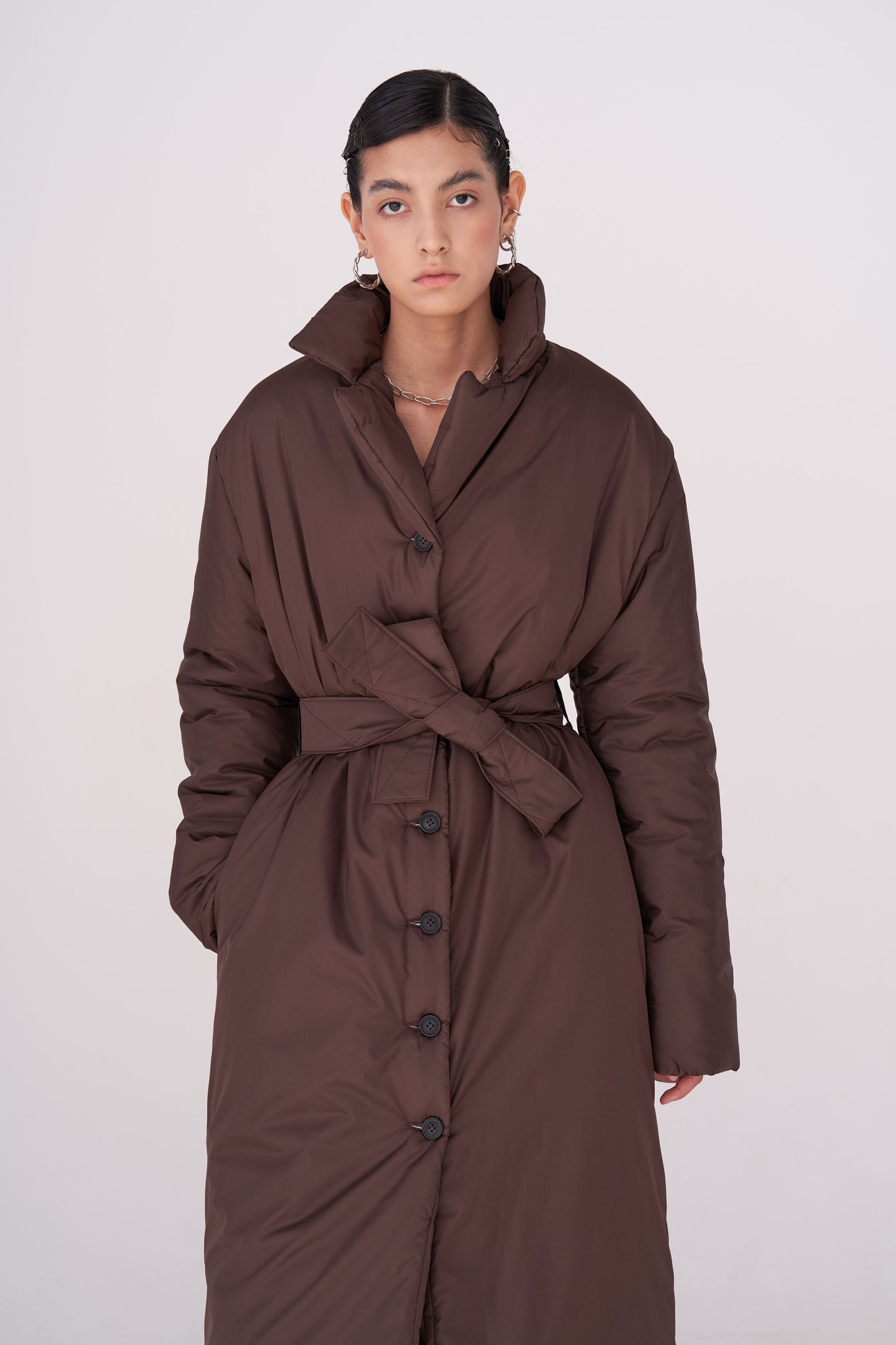 GAU coat long in chocolate