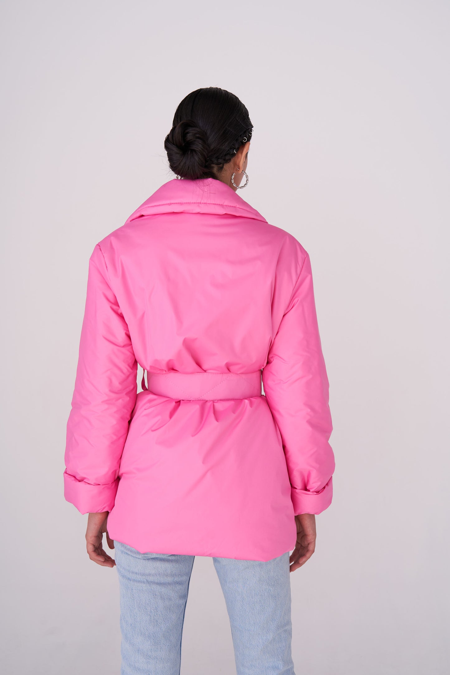 ELLE coat short in Barbie pink